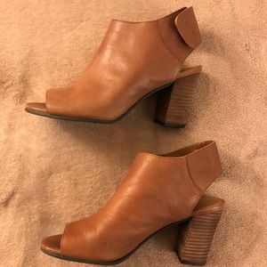 Nine West Shoes - Nine West Cognac Peep-Toe Booties Nine West Shoes - Nine West Cognac Peep-Toe Booties